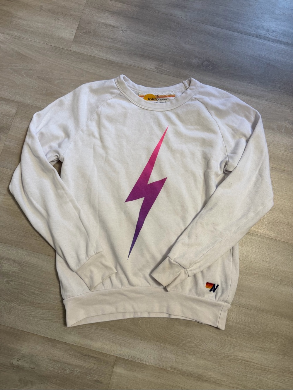 AVIATOR NATION PINK BOLT SWEATSHIRT